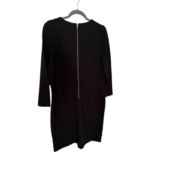 NWT J. Crew Womens Black Zip Ponte 3/4 Sleeve Stretch Knit Sheath Dress Size 16 - Picture 11 of 13